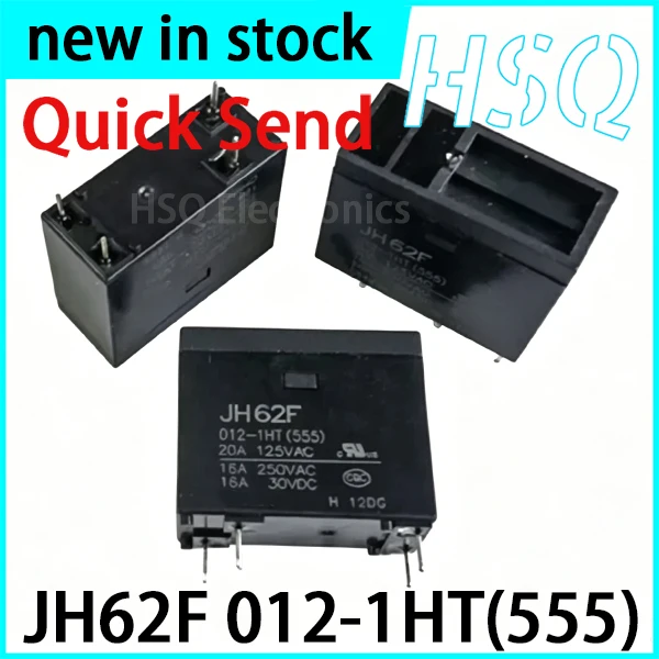 5PCS JH62F 012-1HT(555) Relay, 4-pin 16A, One Set, Normally Open