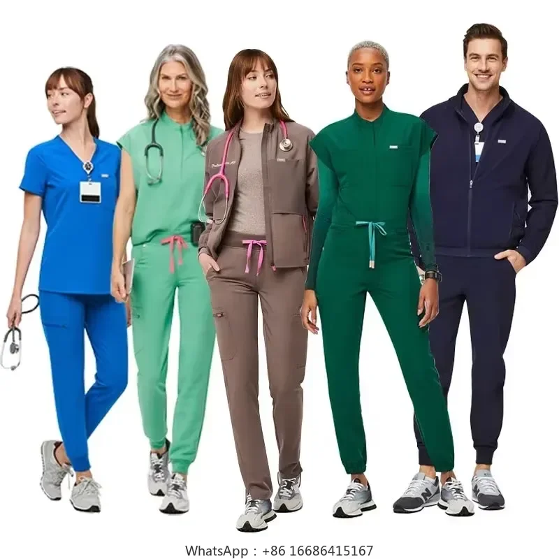 Customize Medical Scrubs Nursing Jogger Nurse Hospital Uniform Woman Scrub Suit Scrubs Uniforms Sets Fashionable