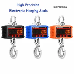 1500/2000 KG High-Precision Electronic Hanging Scale Digital HD Display Screen  Portable Hanging Scale Industrial Hook Scale