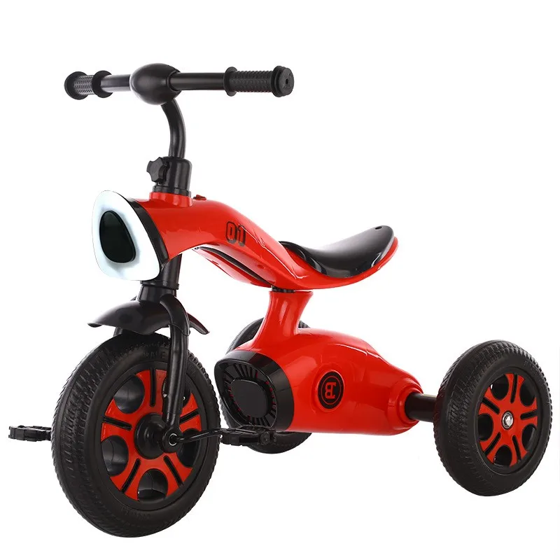 New Children\'s Light Tricycle Music Tricycle With Light Baby Pedal Tricycle Portable Baby Bike Available In Three Colors Hot