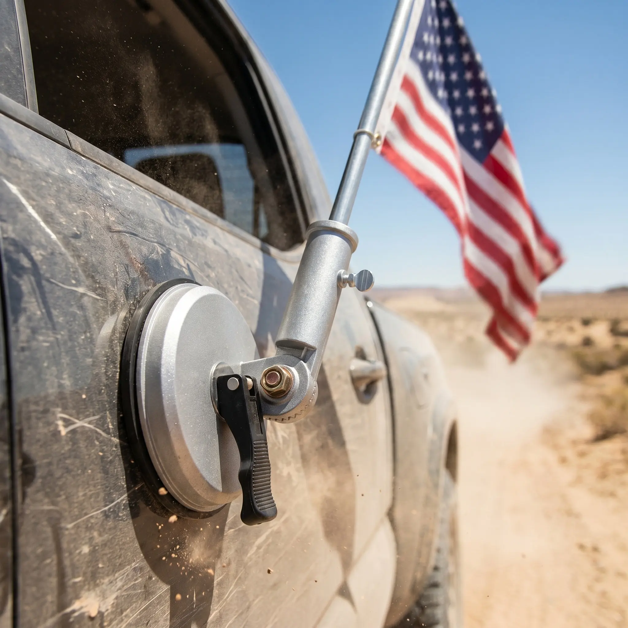 Aluminum Suction Cup Flag Pole Holder Car Mount Small Stable Flag Pole Base Vehicle Motorcycle Flagpole Support - view 5