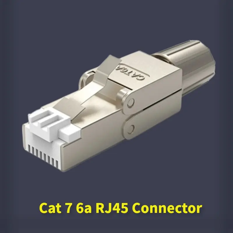 RJ45 Connector Cat 7 6a Eathernet Plug STP Shielded Field Termination for Cat7 Cat6a 23 24 26AWG Networking Cable With PCB