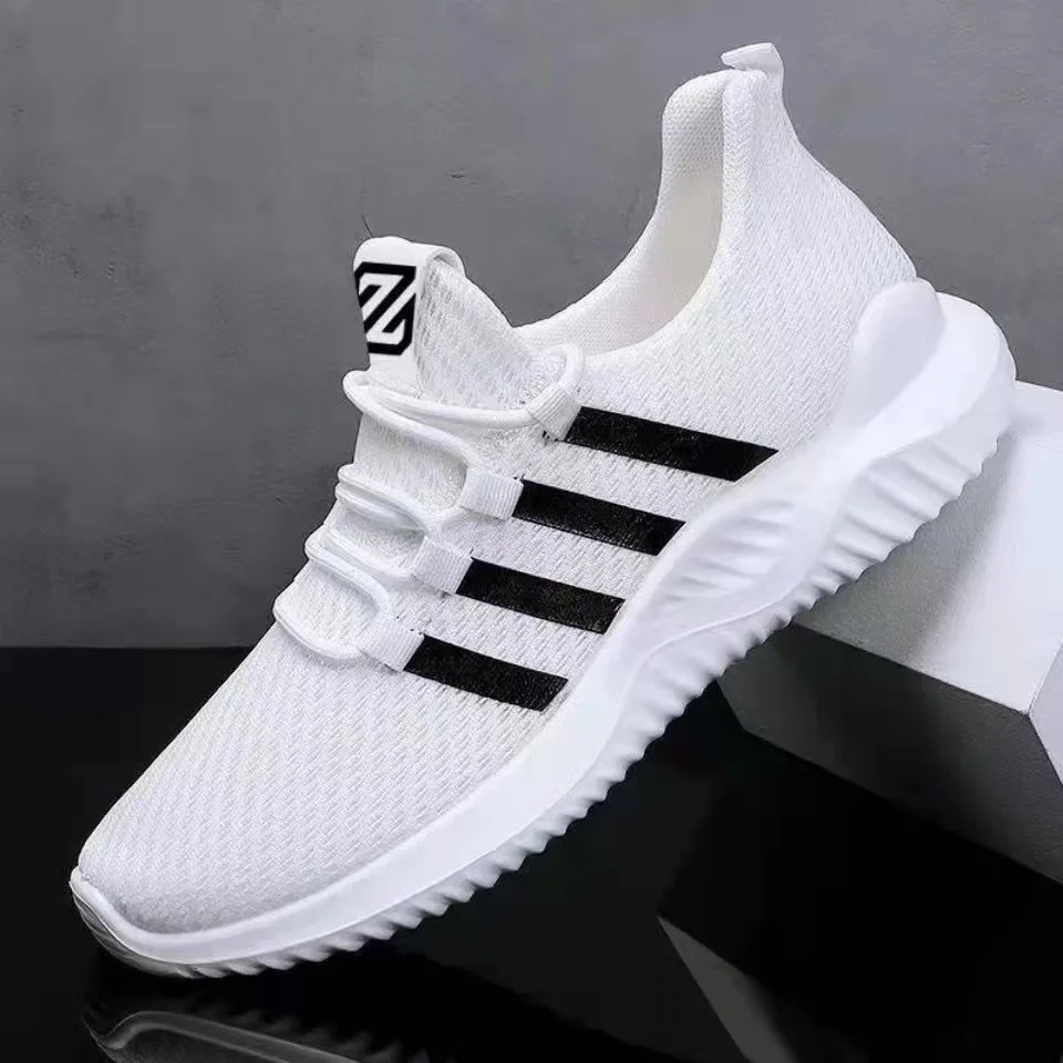 Męskie buty na co dzień na zewnątrz wygodne oddychające sznurowane siatkowe trampki męskie sportowe buty obuwie spacerowe Zapatillas De Hombre