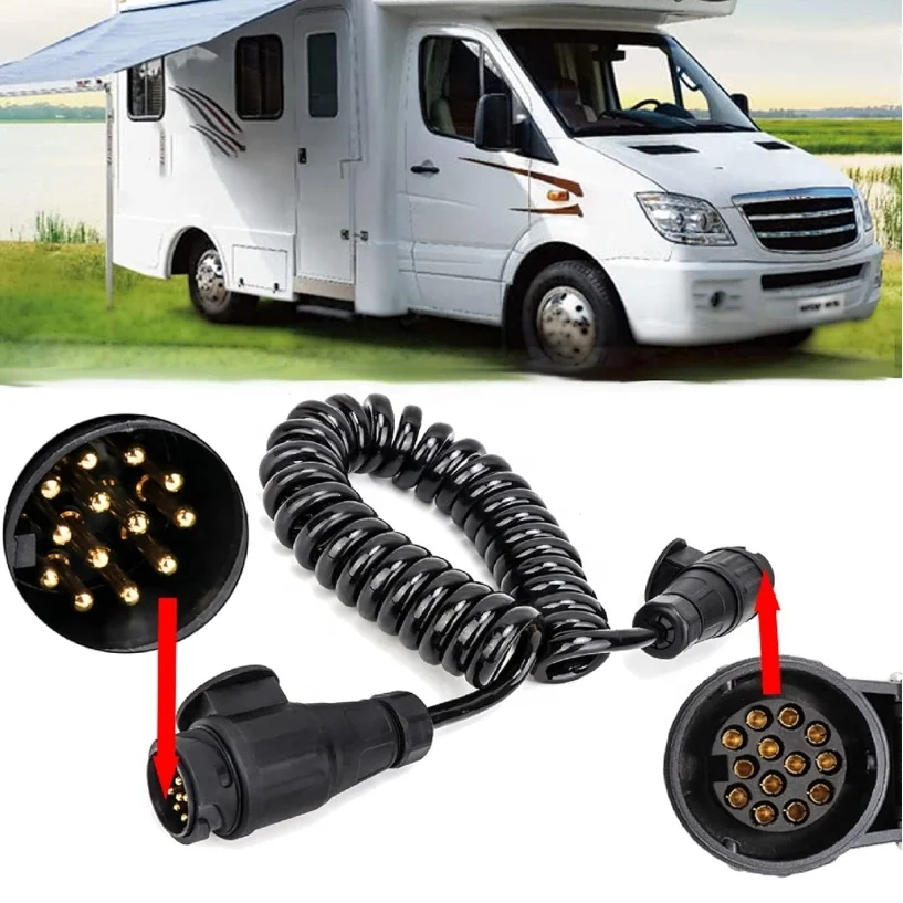 Euro 13-Pin to 13-Pin Trailer Extension Cable Adapter for Caravan Motorhome - view 3