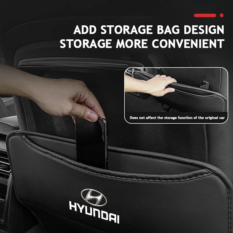 Car Seat Back Leather Anti- kick Scratch Mat For Hyundai Genesis N-LINE I10 I20 I30 I40 IX20 IX35 Kona Getz Veloster Tucson