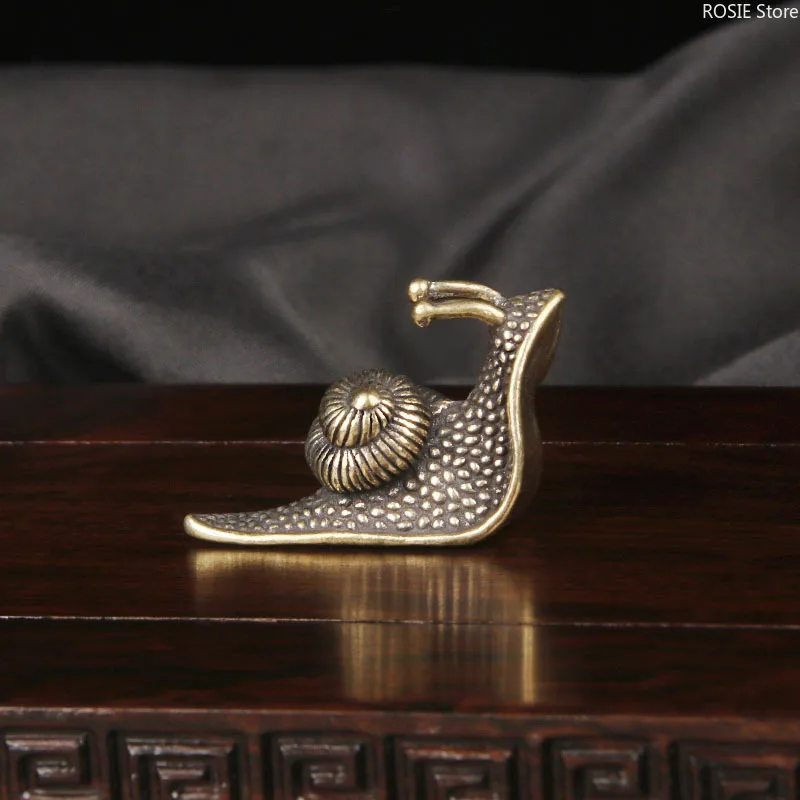 Mini Brass Snail Ornament Home Animal Statue Tea Pet Tea Ceremony Decoration Home Statue