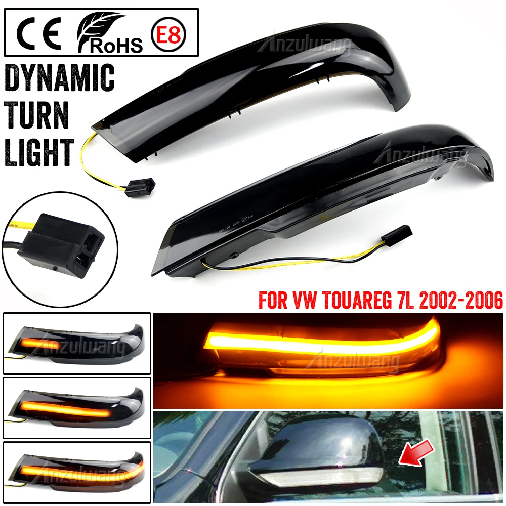 

2Pcs Dynamic Steering Signal Led Light Rear View Mirror Indicating Flash Fit For VW Touareg 7L 2002-2006 Prefacelift model