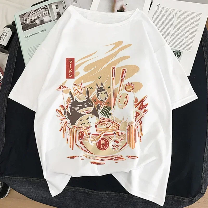 Japan Ramen Style Graphic Print T-shirt Women Harajuku Aesthetic White Top Tshirt Tee 2021 New Summer Fashion Y2k Female T Shirt