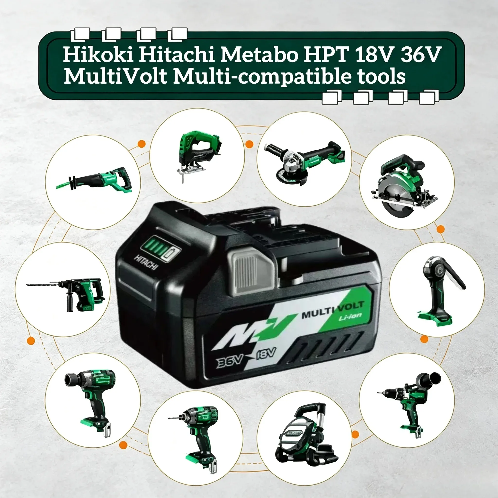 HiKOKI 5.0Ah BSL36A18 Battery With UC18YFSL Charger For Hitachi HiKOKI 36V MV Tools, Multi Volt Li-ion Slide Battery