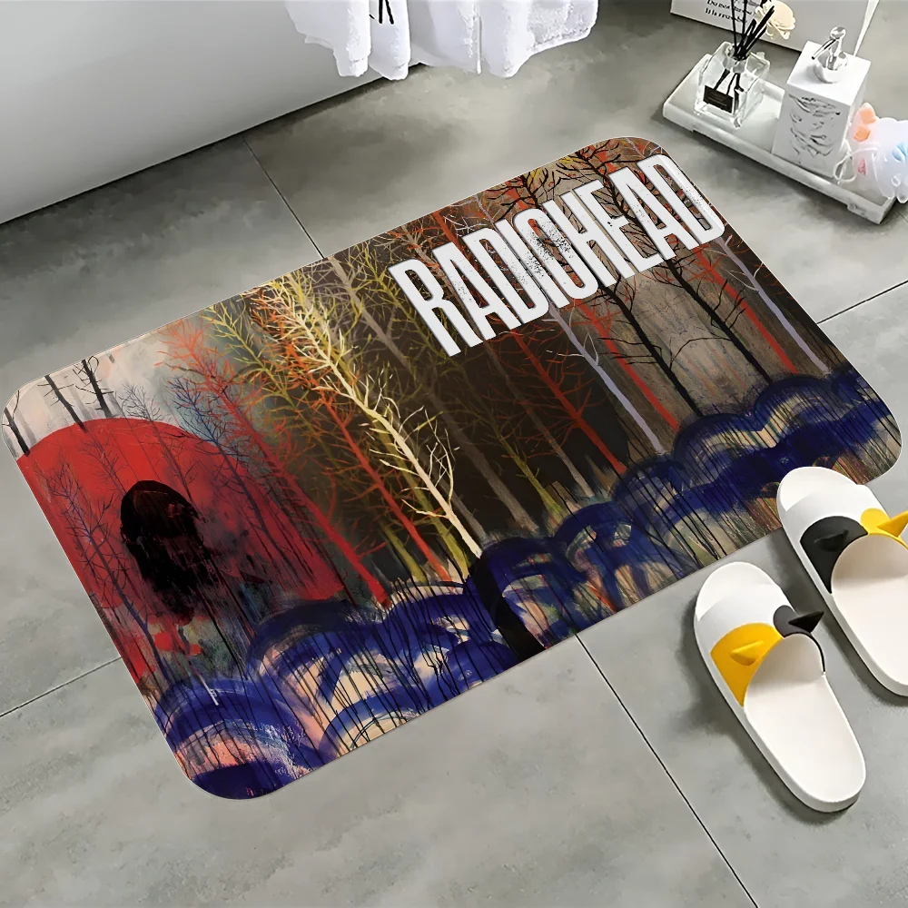 Rock Band Radiohead Music Bathroom Mat Kids Room Bedroom Decoration Balcony Anti-Slip Doormat Living Room Bedside Area Rugs