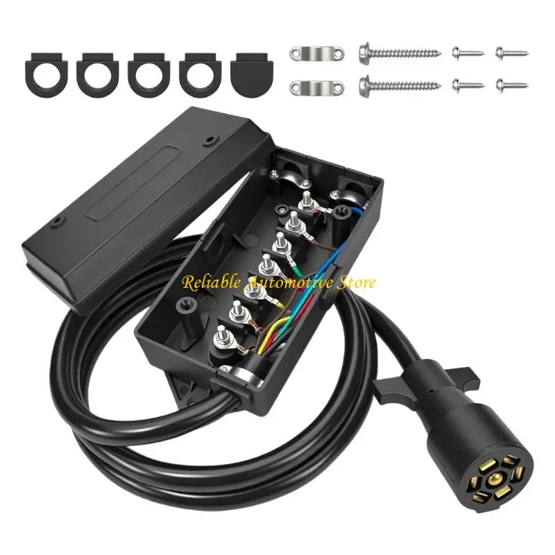 M68B 7 Way Trailer Plug Wiring Harness set 8 Feet Long for Smooth Light Connection