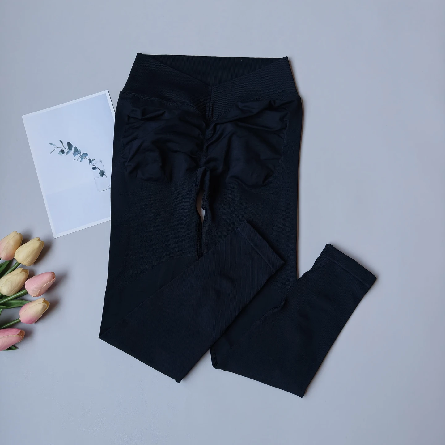 Damen High-Waist Yoga-Leggings, Pfirsich-Hüft-Yoga-Hose, Hüftstraffende Fitness-Sportleggings, Nahtlose Gym-Hose, Pilates-Hose – Detail 5