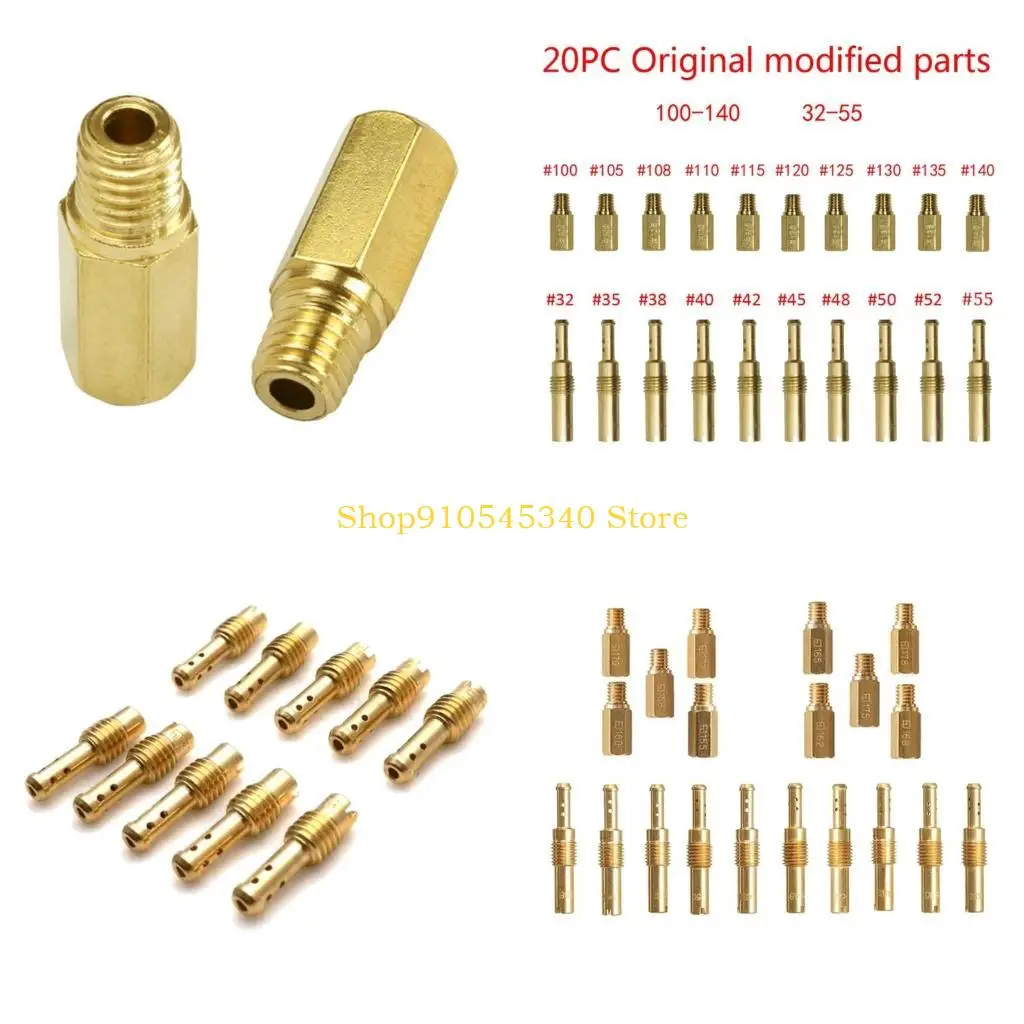 

U2JA Motorcycles Lightweight Metal Carburetter Main Jets Slow Pilot Idle Jets Compatible for PWK PE CVK Carburetor 20pcs/Pack