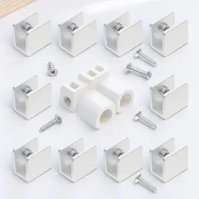 

10pcs Glass Shelf Clips Space Aluminum Durable Mounting Brackets for 6 8mm Shelves Glass Clamps Shower Clamp Hardware