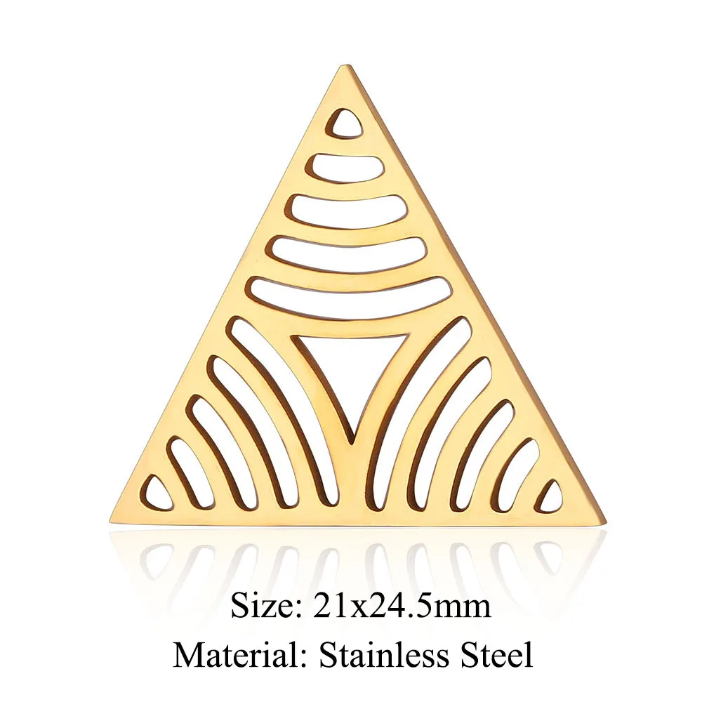 10pcs/lot Stainless Steel Triangle DIY Charm Pendant Wholesale Geometry Heart Jewelry Findings Necklace Making Top Quality