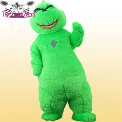 2025 2.6M 가이트 풍선 Grinch 녹색 머리 괴물 의상 마스코트 할로윈 크리스마스 괴물 파티 코스프레 팽창 의류