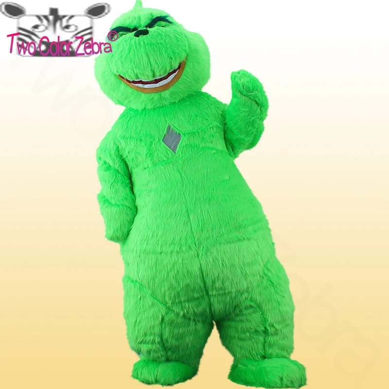 2025 2.6M Gait Inflatable Grinch Green-haired Monster Costume Mascot Halloween Christmas Monster Party Cosplay Inflated Garment