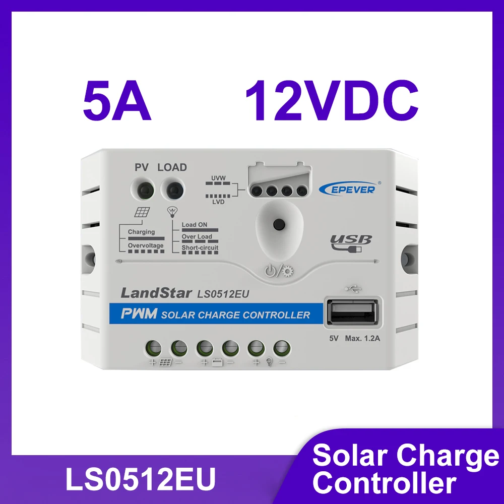 

Контроллер заряда солнечных батарей EPEVER 5A/10A PWM, 12В DC, с USB-портом, максимальное напряжение входного сигнала 30В, регулятор заряда для солнечных панелей и аккумуляторов