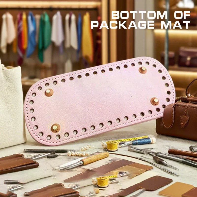 18*8 سنتيمتر قاع طويل لحقيبة محبوكة بولي Leather حقيبة جلدية قاعدة اليدوية أسفل مع ثقوب Diy بها بنفسك حقيبة كروشيه أسفل الملحقات