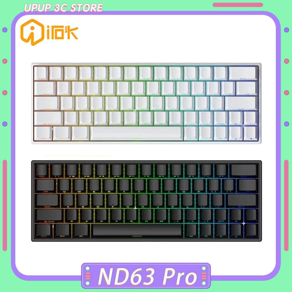 IROK ND63 Pro Magnetic Switch Mechanical Keyboard 8000hz Wired Gaming Keyboard Custom RT0.02mm Fast Trigger PC Gamer Accessories