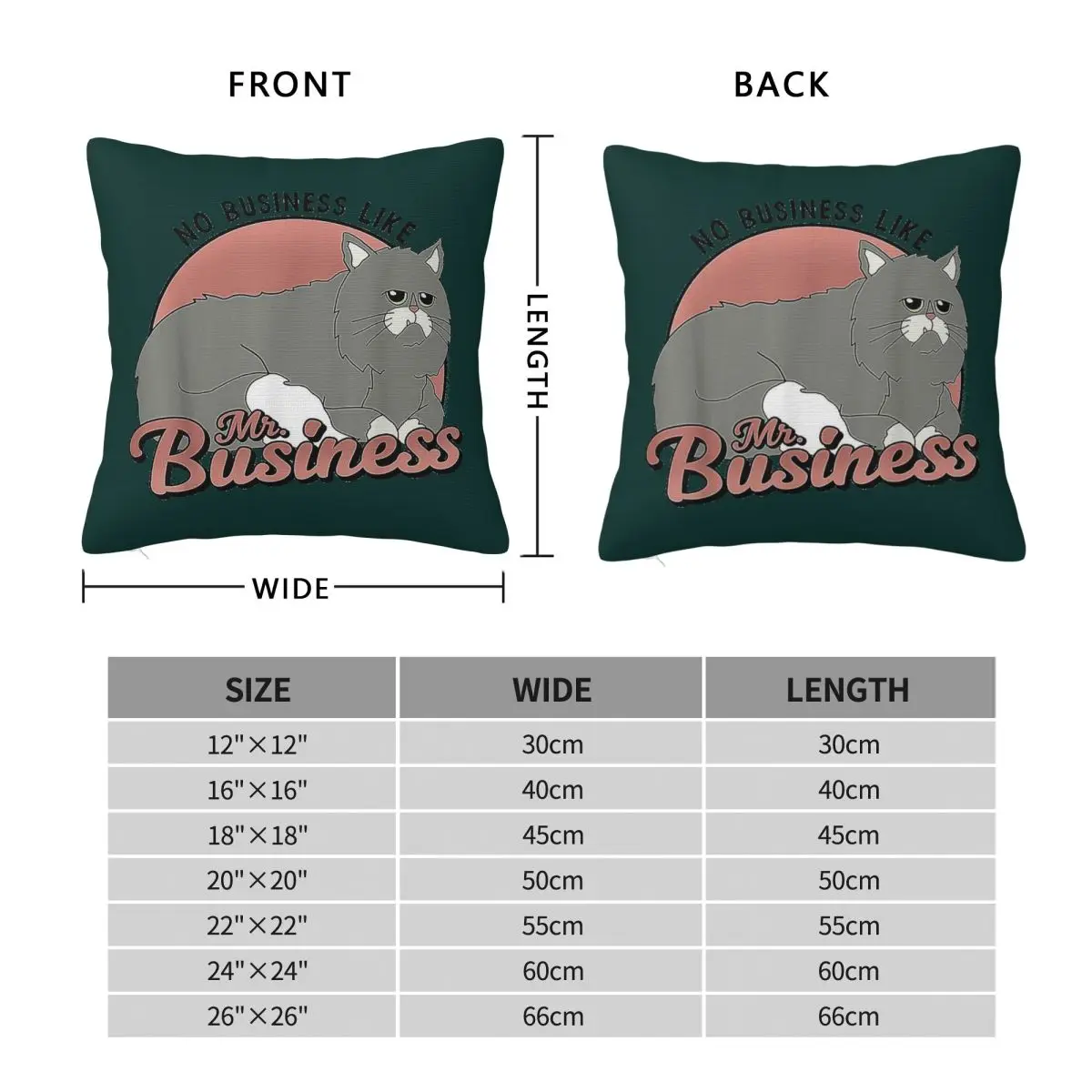 Bob's Burgers No Business Like Mr Business Pillowcase Polyester Linen Velvet Zip Decorative Throw Pillow Case Car Cushion Cover