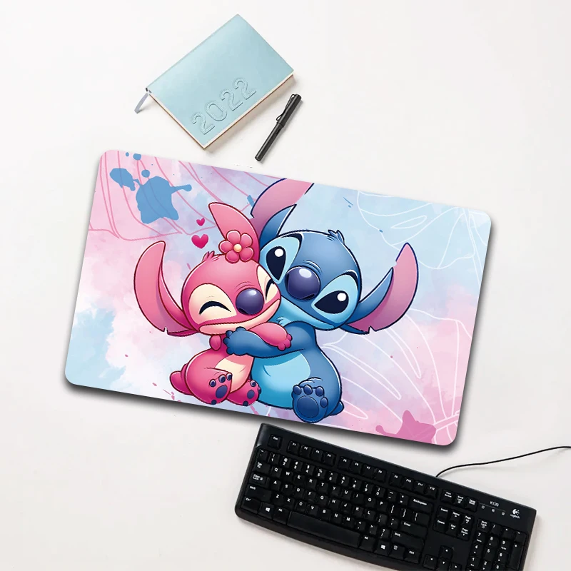 

Disney Lilo & Stitch Watercolor Blue & Pink Stitch Hug Mouse Pad Large Non-slip Waterproof Desk Mat for Laptop Office