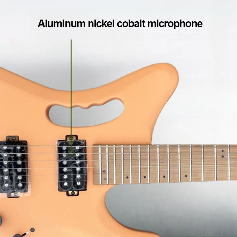 جيتار كهربائي بدون رأس، جيتار خفيف الوزن للسفر، جسم الماهوجني، لوح فريتس من خشب الورد، لاقطات AlNiCo للمبتدئين، مشغل متقدم