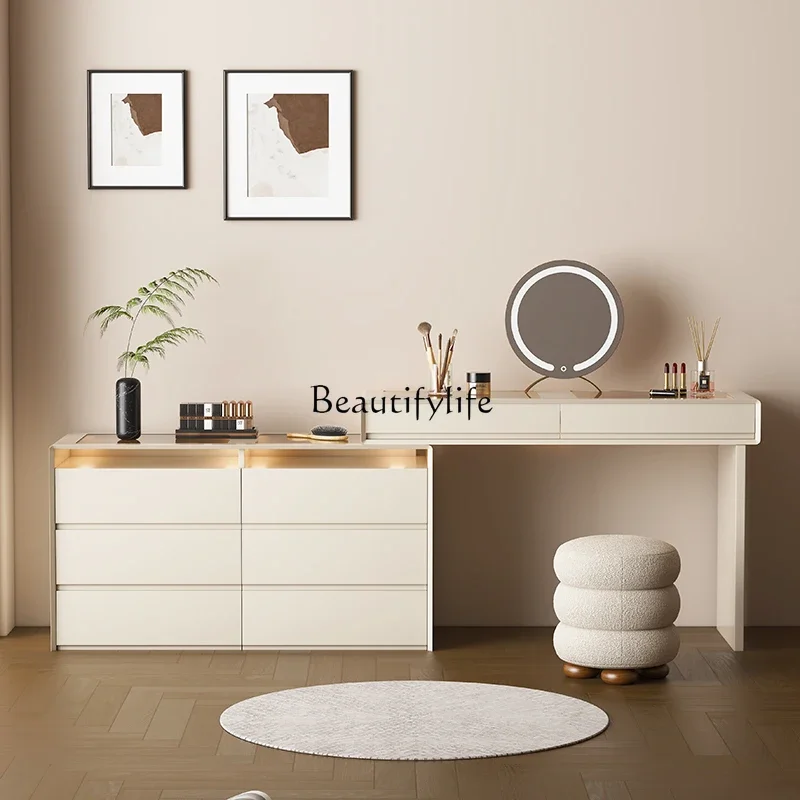LXSolid wood dresser modern simple bedroom minimalist dressing table chestSSS
