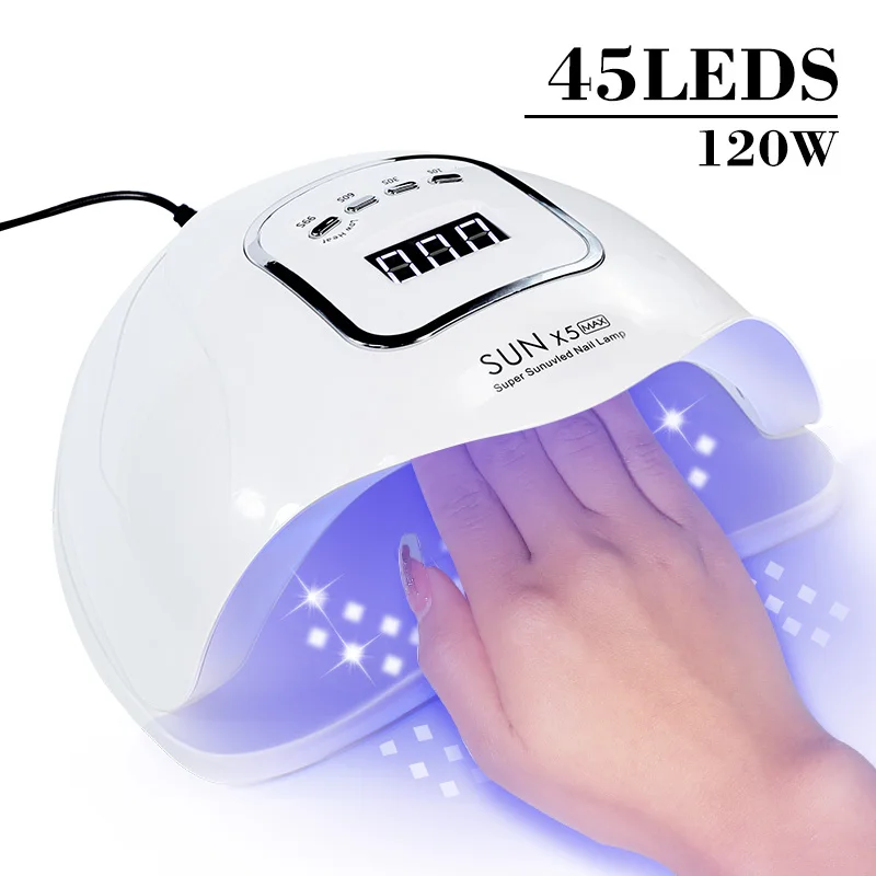 Lampada per asciugare le unghie a 45LED SUN X5MAX UV LED Gel per asciugare le unghie per tutti gli strumenti professionali per Manicure con smalto Gel