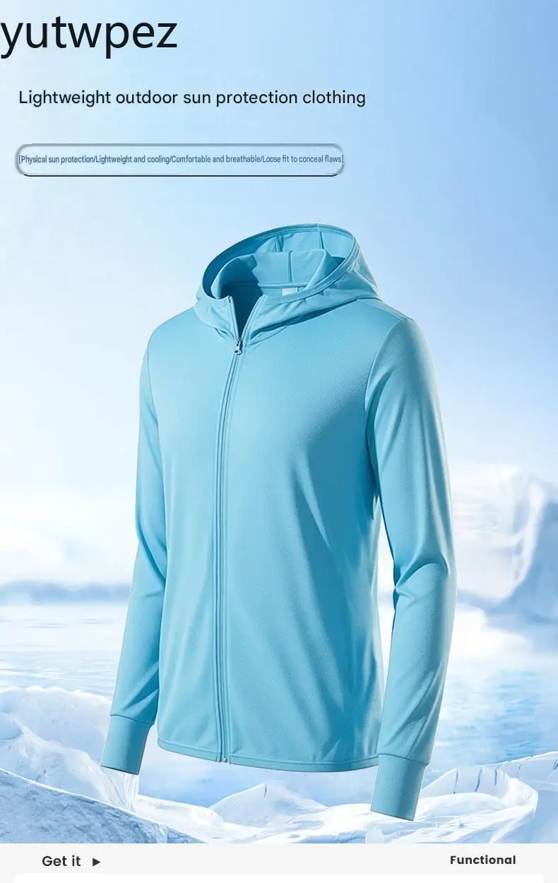 Atmungsaktive Angeljacke für Outdoor-Aktivitäten und Wandern, UPF50+ UV-Schutz für Herren, Eisseide mit Kühleffekt, Sonnenschutz, Leichtgewichtig – Detail 2