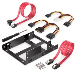 2.5-inch to 3.5-inch Dual-Bay External HDD/SSD Bracket Metal Adapter Kit, No SATA Cable Or with SATA Cable Set