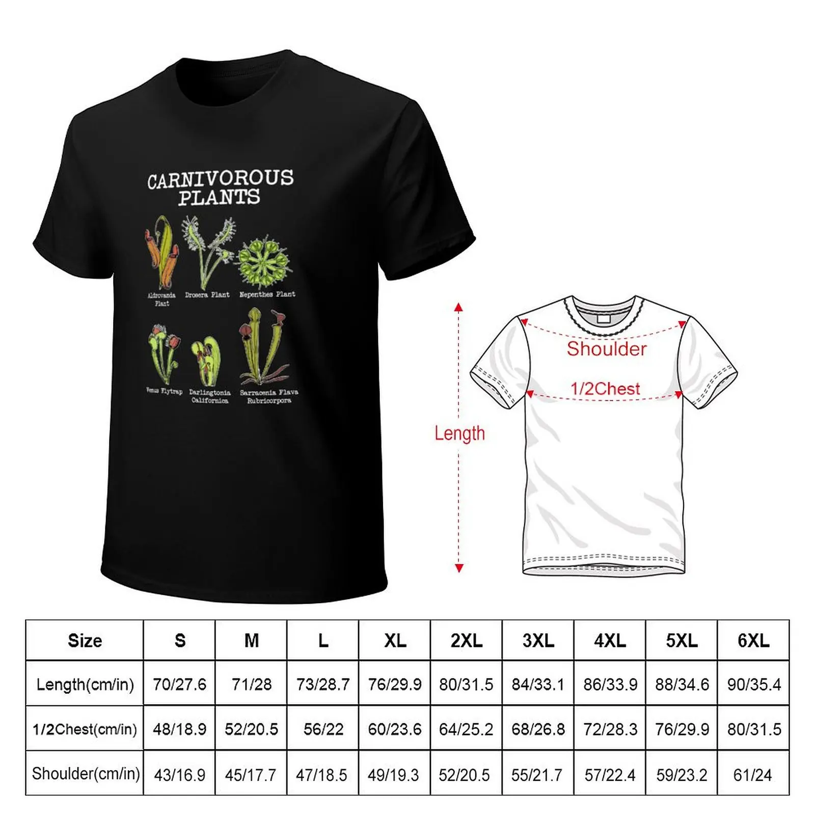 Carnivorous Plants Species Saracenia Venus Flytrap T-Shirt Soft Anti-Shrink Cotton Tee