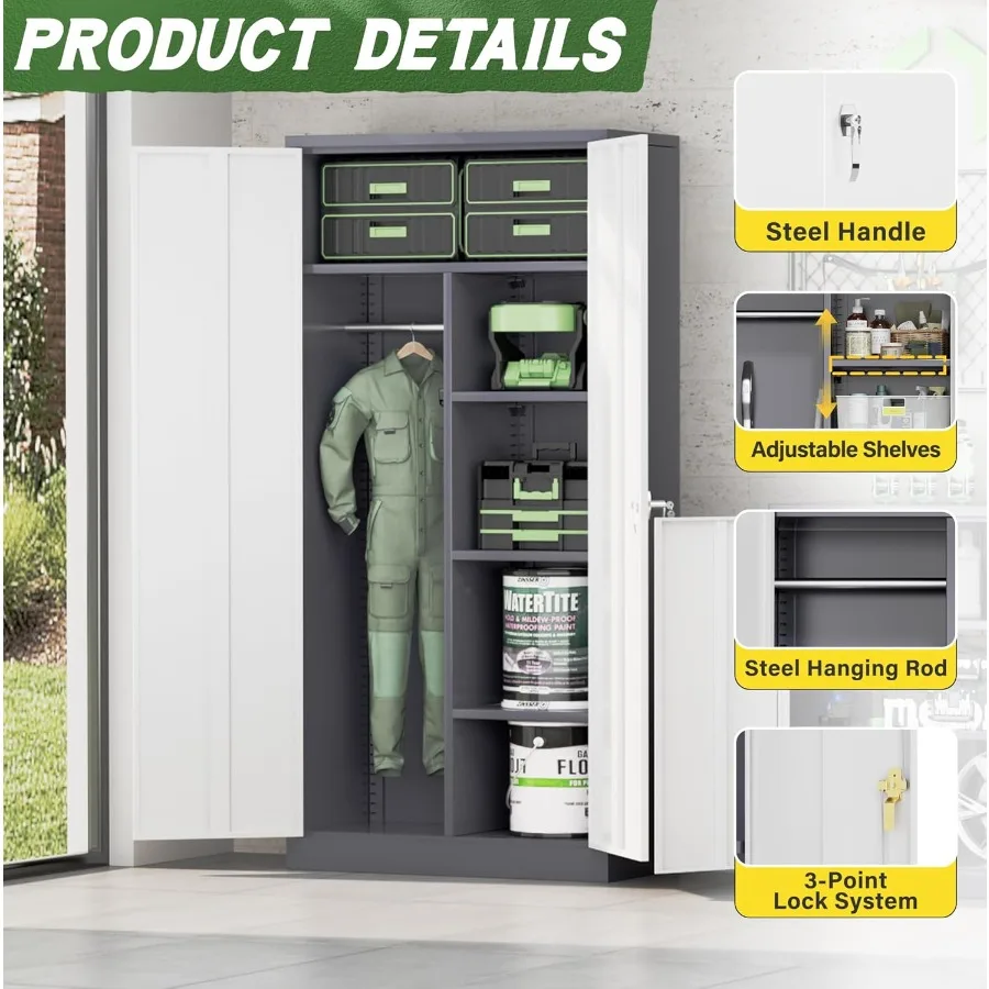 خزانة ملابس معدنية بأبواب وأرفف72 خزانة خزانة ملابس للتفصيل للمكتب وغرفة النوم وغرفة الغسيل hool Em