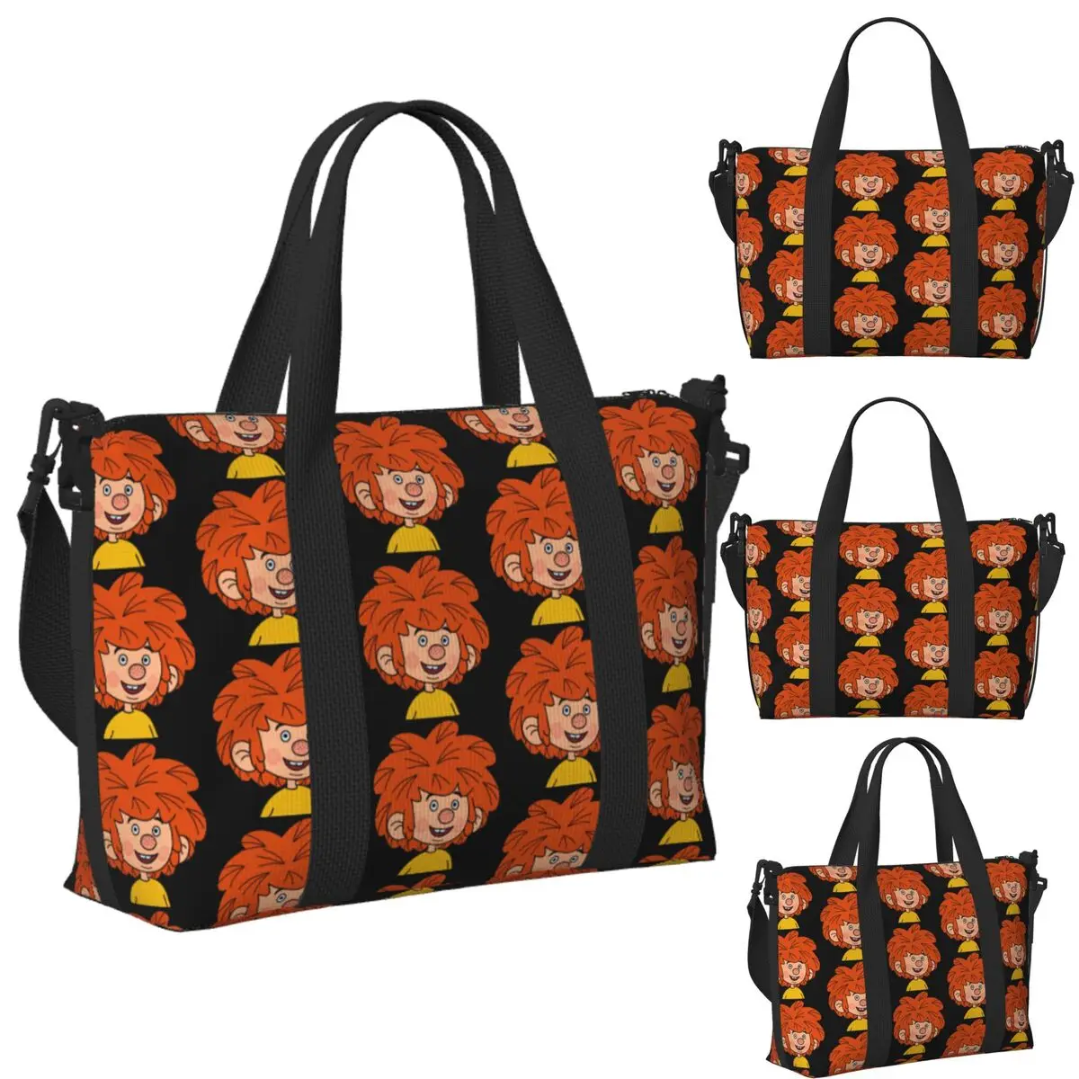 

Custom Pumuckl Beach Travel Bag Large Capacity Tote Bags for Gym Yoga Women Shopping Duffle Shoulder Bag