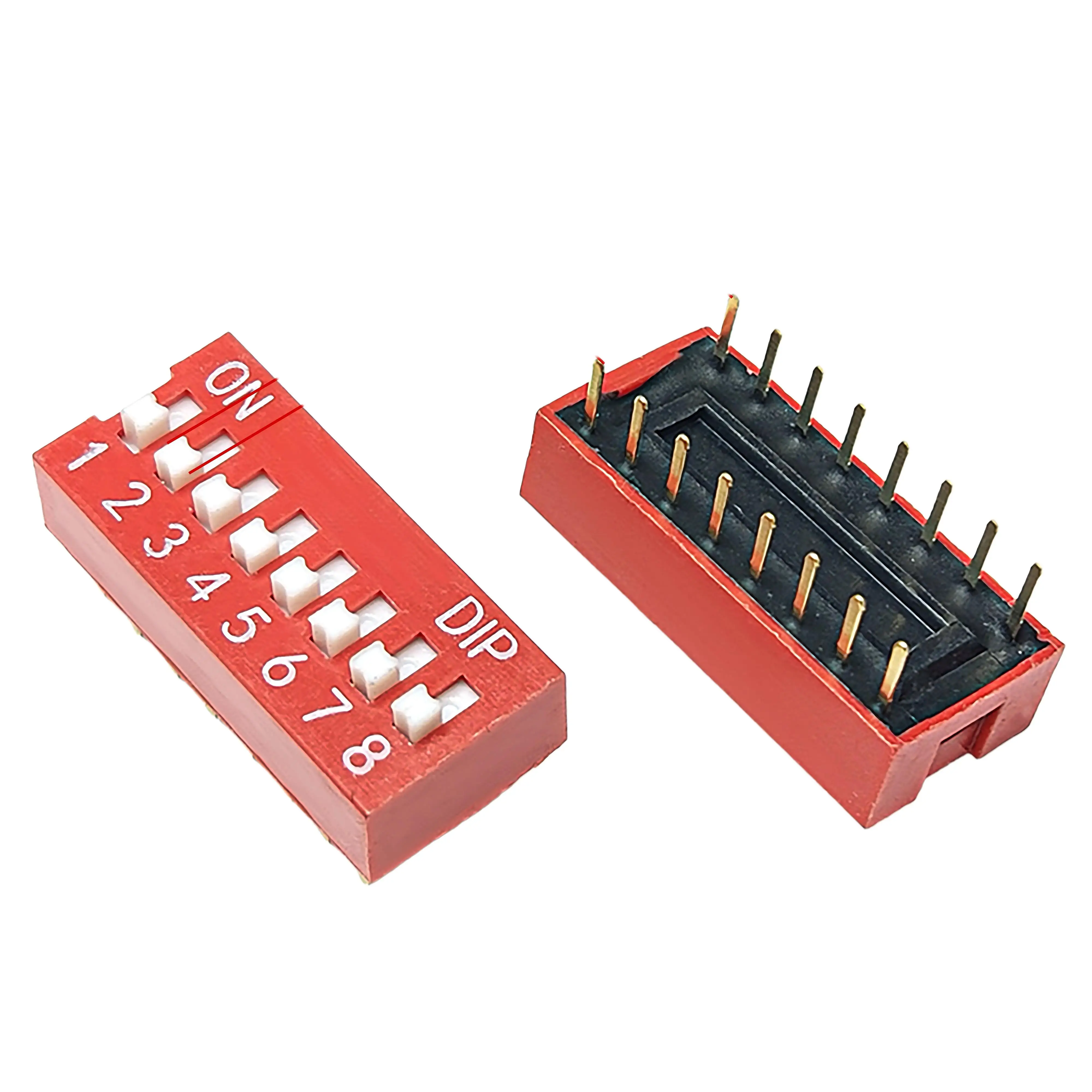 DSWB08LHGET 2.54mm pitch DIP 8-bit toggle switch, 10 pieces, direct insertion type