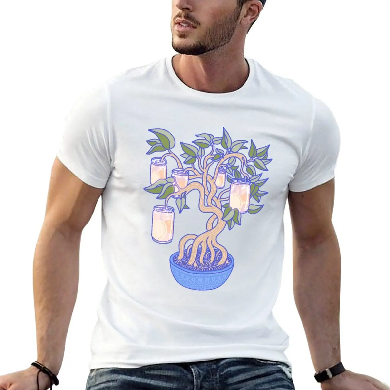 Peach Tree T-Shirt cotton tshirt 100% man t shirt graphic funny t shirts dark humor T-shirt