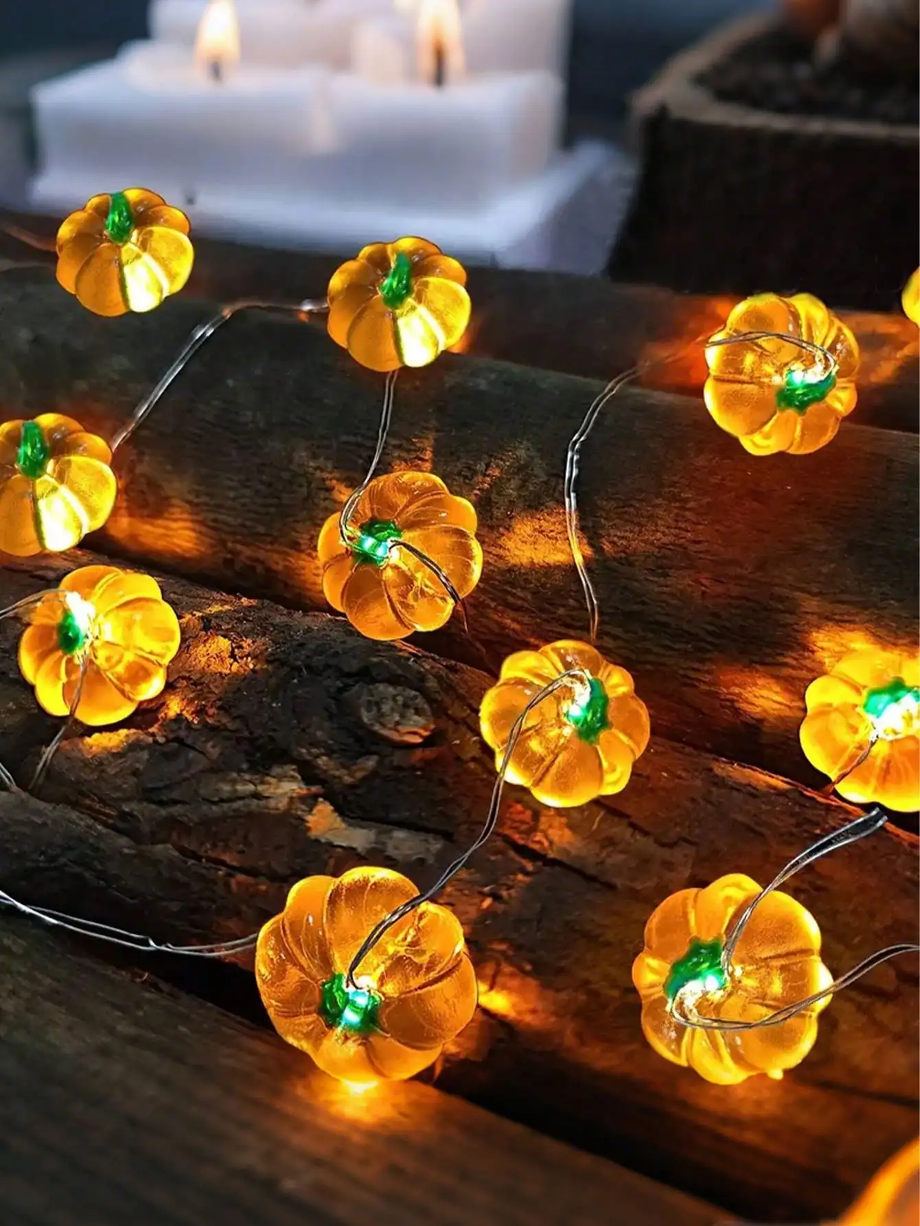 

1pc, Pumpkin Shaped String Lamp, Holiday Decoration Copper Wire Lamp, Interior Decoration, Halloween Party, Battery Free