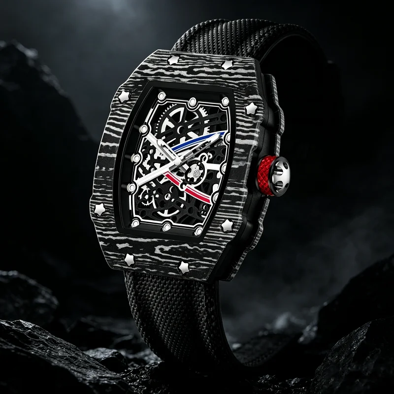 

New Trendy Ultra-Thin Wine Barrel Shaped Nylon Belt Quartz Watch Fashionable And Stylish Timepiece relógios
