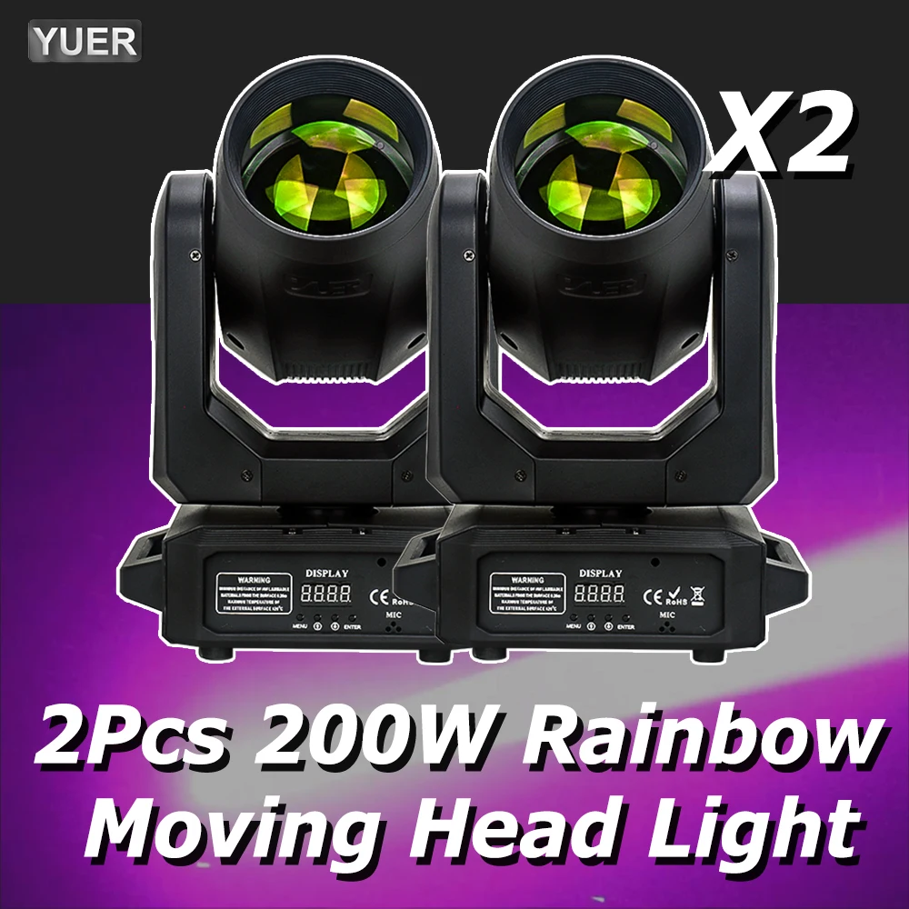 2Pcs/lot 200W LED Moving Head Light Beam+Spot+18 Rotating Prisms+Rainbow Effect Dj Dmx Stage Light Effect Light Disco Dj Bar