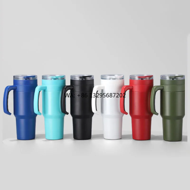 

Индивидуальный дизайн, 30 унций, 40 унций, двойные стенки, дорожный стакан из нержавеющей стали, автомобильная чашка, изолированная бутылка для воды с ручкой