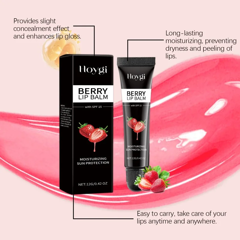 สี Berry Lip Balm Lightening Lip Lines Long Lasting Hydrating Repair เพิ่มความยืดหยุ่นลิปสติก Hydrate สาวน่ารัก