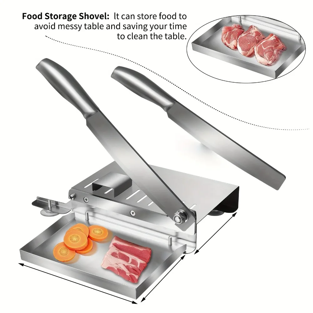 Manual Meat Slicer Meat Bone Cutter Machine Commercial Kitchen Jerky Frozen Meat Rib Chicken Fish Deli Food Slicing Home Cooking
