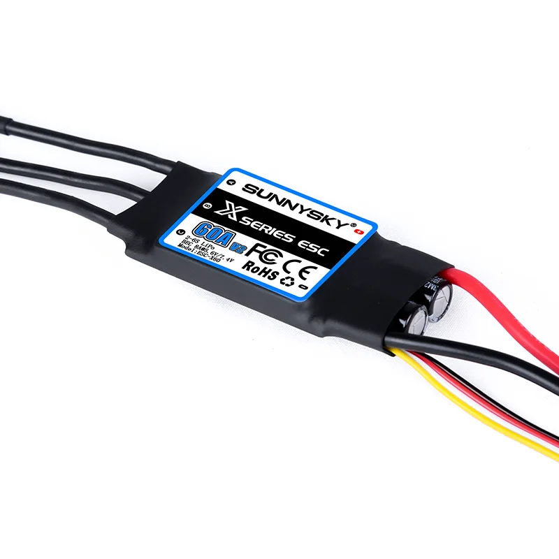 SUNNYSKY X Series ESC 60A 2-6S Brushless Speed controler With Ubec For RC Airplane 3D KT Aircraft Fixed Wing Culvert thumbnail 5