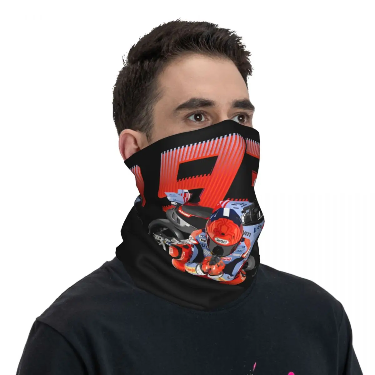 Sleek And Shiny Bandana Neck Gaiter Motorcycle Club M-Marc Marquez 93 Face Scarf Multi-use Cycling Riding Unisex Adult All