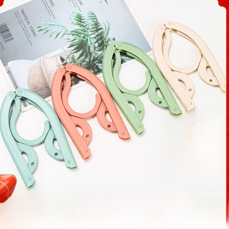

Portable Travel Foldable Plastic Clothes Hanger Dormitory Student Room Organizer Macaron Color Chinese Style Versatile Holder