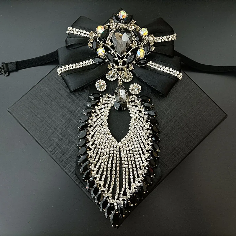 Hochwertige Strass-Fliege, Original Handgefertigt, Luxuriöse Herren-Krawatte für Business, Bankett, Hochzeit, Anzug, Hemdkragen, Schmuckgeschenk – Detail 9