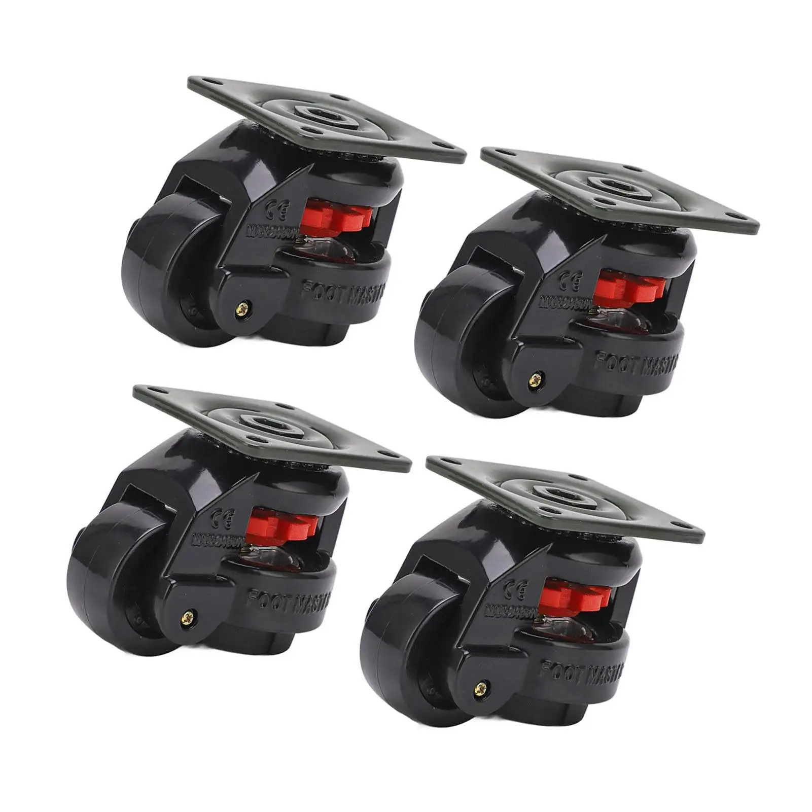 4 Buah Roda Kastor Penyetel Tingkat GD‑60F Roda Rol Industri Tugas Berat Roda Kastor Penyetel Tingkat Roda Rol Industri