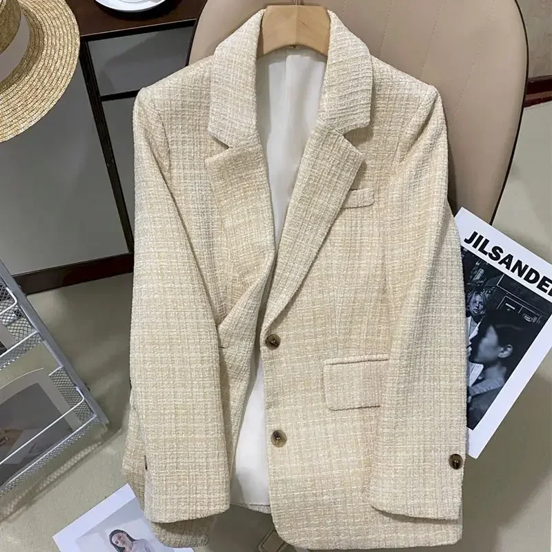 

UNXX Spring Autumn New Cotton Woman Suit Jacket Casual Single Breasted Women Blazer Women Solid Notched Blazer Coat Office Lady