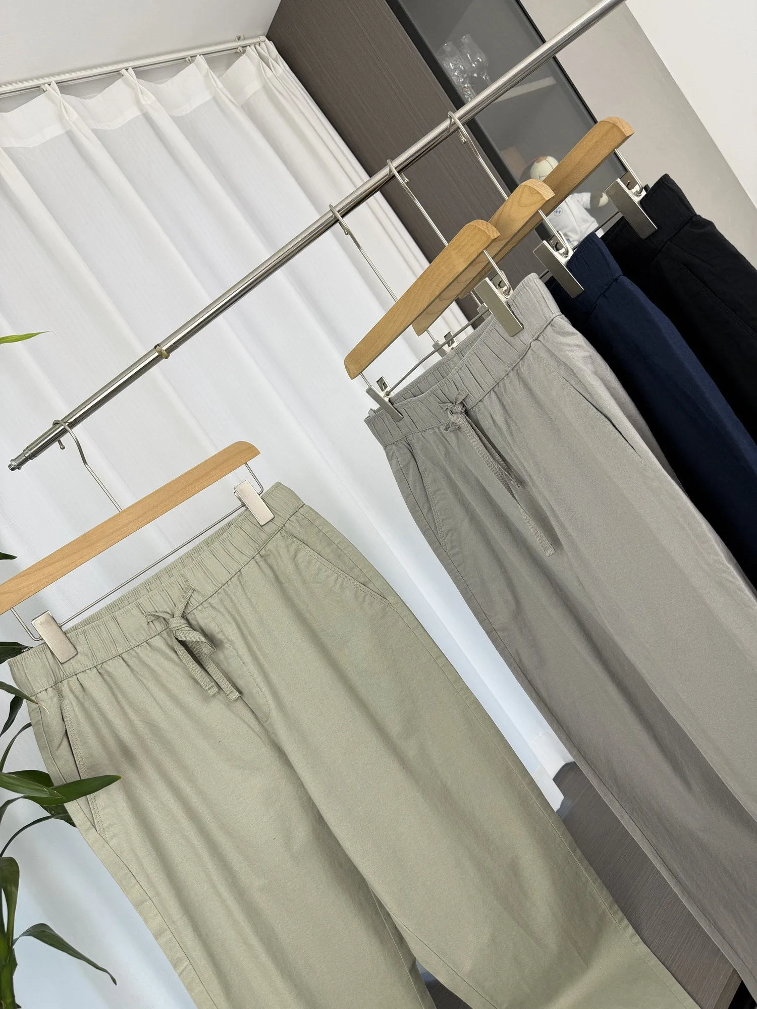 

l Cotton Linen Blend Casual Pants Breathable Comfortable Straight Leg Spring Summer Men's Commute Pure Color Long Trousers