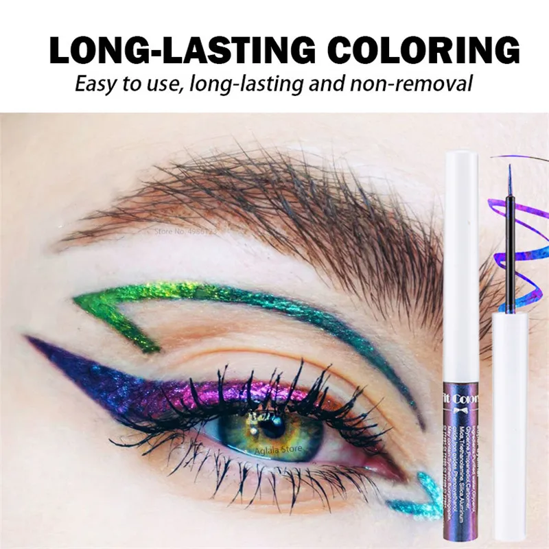 6 Colors Chameleon Liquid Eyeliner Waterproof Long Lasting Pearlescent Glitter Metallic Shiny Eyeshadow Highlight Eye Makeup